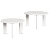 vidaXL Table basse 2 pc Blanc 47,5 x 47,5 x 27 cm Bois de pin massif
