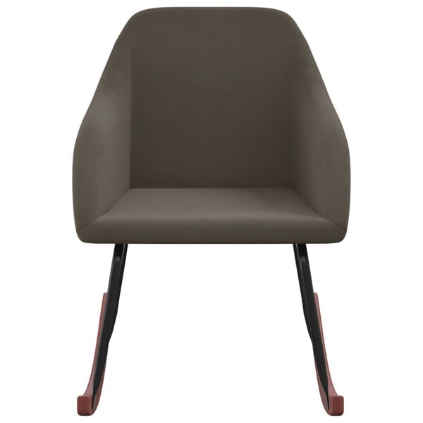 vidaXL Chaise &agrave; bascule Gris fonc&eacute; Velours