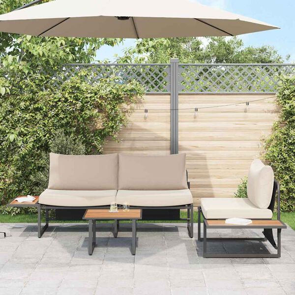 vidaXL Ensemble de salle &agrave; manger pour jardin 3 pcs Taupe Acier