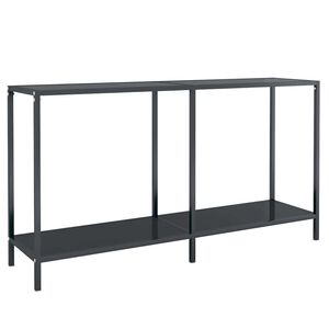 vidaXL Table console Noir 140x35x75,5 cm Verre tremp&eacute;