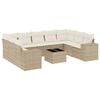 vidaXL Salon de jardin avec coussins 10 pcs beige r&eacute;sine tress&eacute;e