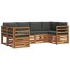 vidaXL Ensemble de canap&eacute;s d'ext&eacute;rieur 6 pc Naturel et Anthracite