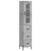 vidaXL Buffet haut Gris b&eacute;ton 34,5x34x180 cm Bois d'ing&eacute;nierie