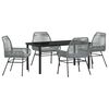 vidaXL Ensemble de salle &agrave; manger pour jardin 5 pc Gris polyrotin