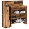 vidaXL Cabinet &agrave; chaussures avec porte Bois ancien 100,5 x 28 x 100 cm