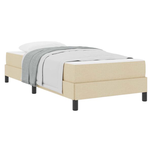 vidaXL Lit &agrave; ressorts avec matelas Cr&egrave;me 90 x 190 cm tissu