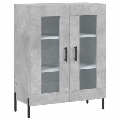 vidaXL Buffet haut Gris béton 69,5x34x180 cm Bois d'ingénierie