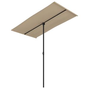 vidaXL Parasol de jardin avec m&acirc;t en aluminium 180x110 cm taupe