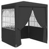 vidaXL Tente de r&eacute;ception avec parois 2,5x2,5 m Anthracite 90 g/m&sup2;