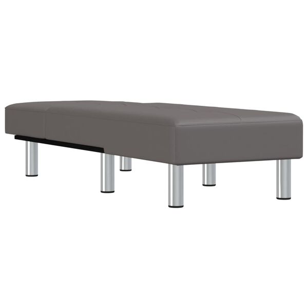 vidaXL Chaise longue gris similicuir