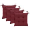 vidaXL Chaises de jardin lot de 4 avec coussins bordeaux Teck solide
