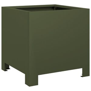 vidaXL Jardini&egrave;re vert olive 30x30x30 cm acier