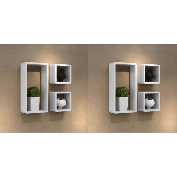 vidaXL Étagères murales sous forme de cube 6 pcs Blanc