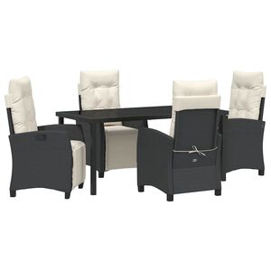 vidaXL Ensemble de salle &agrave; manger pour jardin 5 pcs Noir polyrotin
