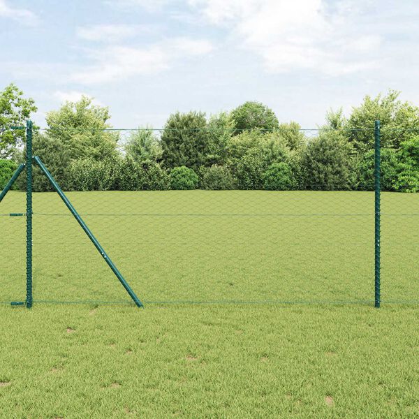 vidaXL Clôture hexagonale Vert 1,4 x 50 m PVC