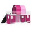 vidaXL Lit mezzanine pour enfants Blanc et rose 74,5 x 190 cm M&eacute;tал