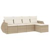 vidaXL Salon de jardin avec coussins 5 pcs beige r&eacute;sine tress&eacute;e