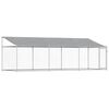 vidaXL Cage pour chien avec toit et porte gris 6x2x2 m acier galvanis&eacute;