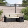 vidaXL Salon de jardin 4 pcs avec coussins noir r&eacute;sine tress&eacute;e