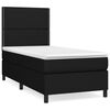 vidaXL Sommier &agrave; lattes de lit avec matelas Noir 100x200 cm Tissu
