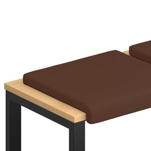 vidaXL Coussin de banc 2 pc Simili cuir Marron Profondeur 35 cm