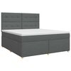 vidaXL Lit boxspring avec matelas Gris fonc&eacute; 140 x 190 cm Tissu