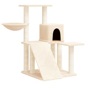 vidaXL Arbre &agrave; chat avec griffoirs en sisal Cr&egrave;me 82 cm