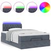 vidaXL Lit ottoman avec matelas et LED gris fonc&eacute; 90x200cm