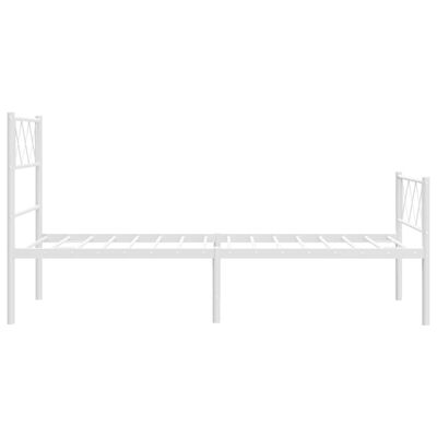 vidaXL Cadre de lit métal sans matelas avec pied de lit blanc 80x200cm