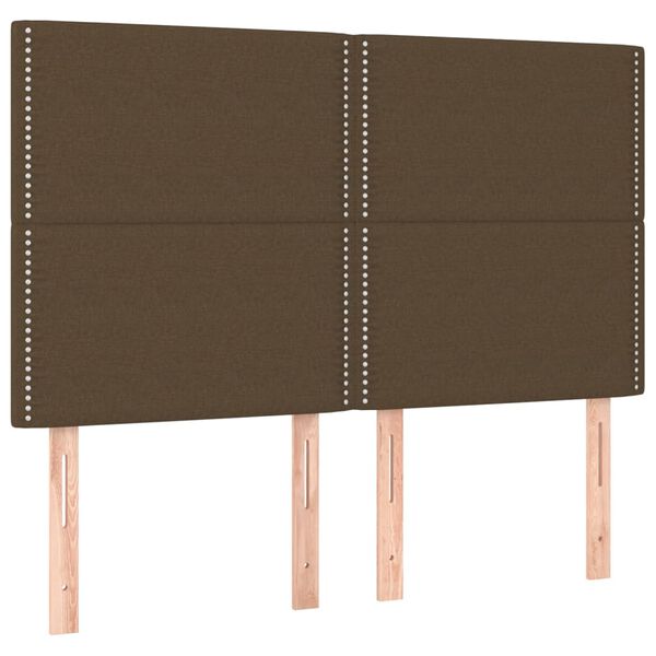 vidaXL T&ecirc;te de lit Marron fonc&eacute; 144 x 5 x 118/128 cm Tissu