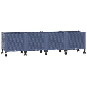 vidaXL Jardini&egrave;re avec Roues Gris Bleu 160 x 40 x 48 cm PP