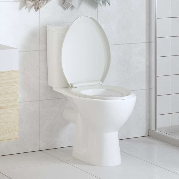 vidaXL Abattant WC &agrave; fermeture en douceur Lib&eacute;ration rapide Blanc