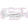 vidaXL Salon de jardin 5 pcs avec coussins bois massif douglas