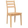 vidaXL Chaises à manger 2 pcs bois massif naturel caoutchouc