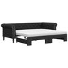 vidaXL Lit de jour avec gigogne et matelas noir 90x200 cm similicuir