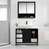 vidaXL Cabinet de salle de bain avec porte Ch&ecirc;ne noir 80 x 33 x 60 cm
