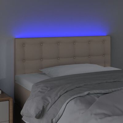 vidaXL Tête de lit à LED Cappuccino 90x5x78/88 cm Similicuir