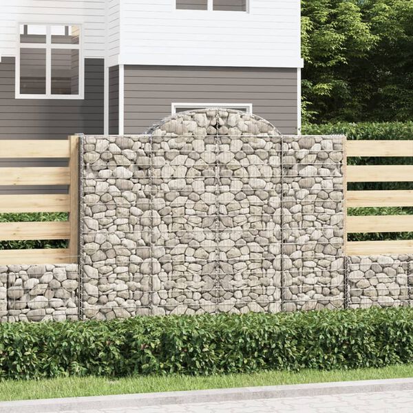vidaXL Paniers &agrave; gabions arqu&eacute;s 12 pcs 200x50x160/180 cm Fer galvanis&eacute;