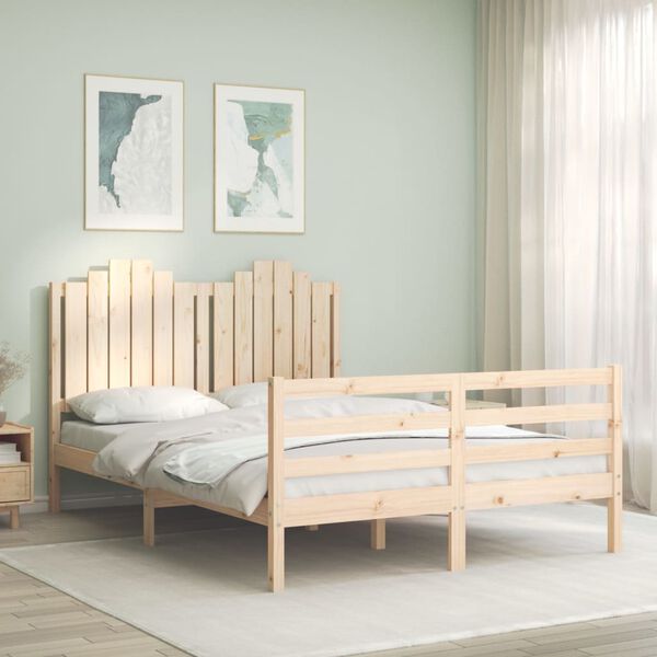vidaXL Cadre de lit sans matelas 140x190 cm bois massif