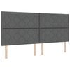 vidaXL Cadre de lit avec t&ecirc;te de lit Gris fonc&eacute; 200 x 200 cm tissu