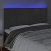 vidaXL T&ecirc;te de lit &agrave; LED Gris fonc&eacute; 200x5x118/128 cm Velours