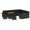 vidaXL Ensemble de canap&eacute; de jardin 12 pc Noir polyrotin