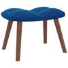 vidaXL Chaise de relaxation avec repose-pied Bleu Velours