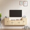 vidaXL Ensemble de meubles TV 4 pcs Ch&ecirc;ne sonoma Bois d'ing&eacute;nierie