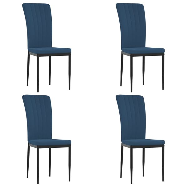 vidaXL Chaises à manger lot de 4 Bleu Velours