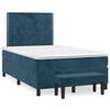 vidaXL Sommier &agrave; lattes de lit et matelas Bleu fonc&eacute; 120x200cm Velours