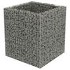 vidaXL Lit sur&eacute;lev&eacute; &agrave; gabion Acier galvanis&eacute; 90x90x100 cm