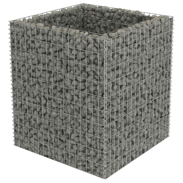 vidaXL Lit sur&eacute;lev&eacute; &agrave; gabion Acier galvanis&eacute; 90x90x100 cm