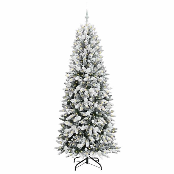vidaXL Sapin de No&euml;l artificiel avec 300 LED avec support Blanc 210 cm