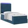 vidaXL Cadre de lit ottoman avec matelas bleu fonc&eacute; 80x200 cm velours